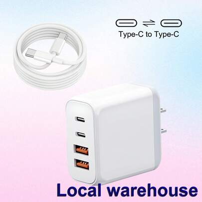 4-Port USB-C Fast Charging Wall Charger, PD Power Adapter, Compatible With I Phone 16/15/14/13 Pro Max Nan