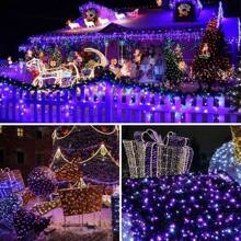 Solar LED String Lights For Outdoor Garden Decoration, Solar Fairy Lights 5m/7m/12m/22m & 20/50/100/200 LEDs,Waterproof IP65 With Twinkling 8 Lighting Modes,Solar-Powered Light String With Light Sensor Control For Christmas ,Party ,Halloween, Camping , Wedding, Plant Pot, Garden Decorations (White/Multicolor/Warm White/Purple)