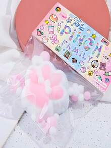 1pc Silicone Cat Paw Toy, Grape Texture, Slow Rebound, Durable, Large/Medium/Mini Cute Cat Paw Squeeze Toy, Children/Adult Stress Relief, Children's Day Gift, Holiday/Birthday Gift, Gift, Children's Toy, Holiday Gift, Party Favor, Christmas/Halloween/Thanksgiving Gift (Card Style Randomly Sent) - Cat's Paw - View 4