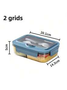 1400ml Microwave Bento Box, 3-Compartment, With Utensils, Suitable For Picnic, Work, School, Camping And Fitness - Multicolor - View 16