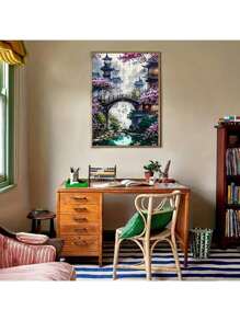 1 Box Architectural Landscape Pattern 1000pcs Jigsaw Puzzle, 50 * 70cm / 19.7 * 27.6 Inches, Puzzle Craft, Mosaic Decor Wall Art, Suitable For Beginners, Large Art Decoration, Suitable For Home, Living Room, Office Decor, Mother's Day, New Year, Easter Gift