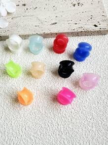20pcs 9mm Thin Flared Silicone Ear Gauges, Punk Style Piercing Jewelry, Minimalist Fashion Ear Plugs - Speaker Silicone Ear Amplifier - View 4