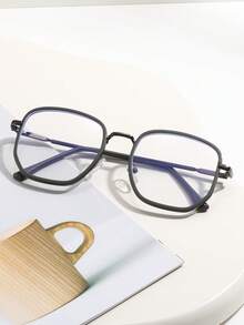 1 件优雅黑色方形无度数眼镜，女士简约眼镜 - A - 查看 1