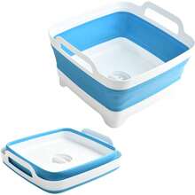 Collapsible Dish Basin Foldable Kitchen Sink With Drain Plug Plastic Laundry Tub 9L\/2.4Gal RV & Camping Wash Basin Space-Saving Bottle Washing Sink(Blue)2025 - 粉色 - 查看 10