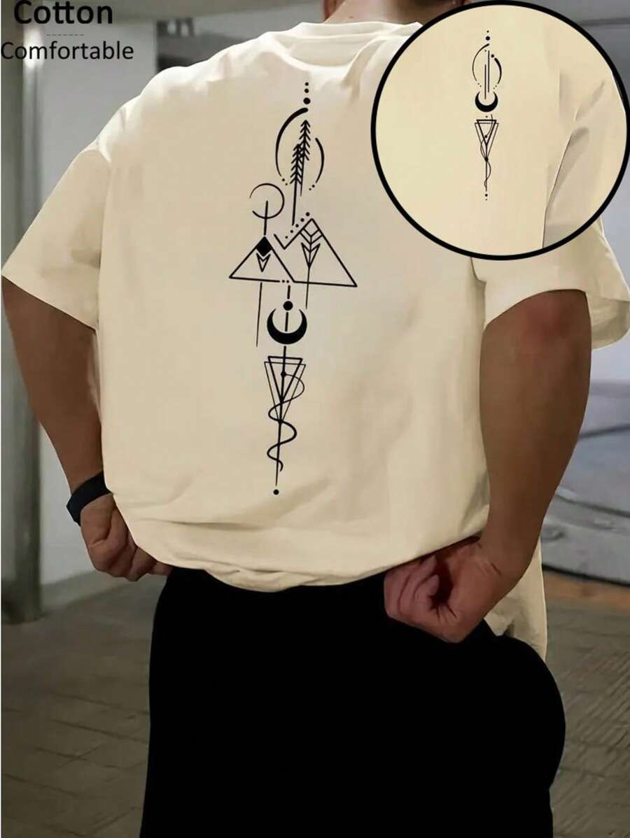 罗纹 100% 纯棉男女通用 T 恤，纯色，春夏/所有季节，简约时尚，几何印花，运动男女通用 T 恤，垂坠设计，柔软舒适的男女通用短袖上衣