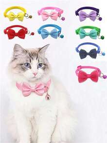 1pc Pieces Adjustable Bow Tie Pet Collar For Dogs And Cats For Daily Use,Fashionable Adjustable Pet Collar, Suitable For Chihuahua, Yorkshire Terrier, Pomeranian, Maltese, Schnauzer And Other Small Dogs, Christmas, Birthday, Holiday Decoration And Photography - Multicolor - View 1