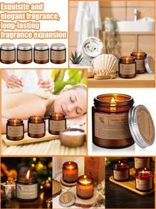 1支创意复古玻璃香氛蜡烛，天然植物蜡，无烟香氛，温暖烛光，植物香氛，适合送给女朋友、朋友，情人节礼物，浪漫婚礼，装饰，约会，节日派对，生日周年纪念日，家庭办公室，家居装饰