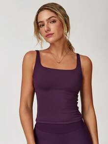 MASKERT Women's Vest, Sports Vest, Camisole Vest, High Elasticity Sports Vest, Home Commuting Vest, Skin Friendly And Comfortable - 紫色 - 查看 4