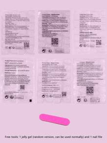 10 片杏仁形按压指甲法式手工制作简约时尚星形格纹清新猫眼，全覆盖易粘贴设计，适合女性海滩度假和派对 - Model Xs 美甲用品