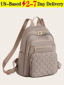 Functional Backpack For Women, Business Casual Commuting Travel Backpacks, Cute Multi-Compartment Versatile Computer Daypack, Portable Campus School Bag For Junior High School And College Students, School Backpack, Elementary School, Middle School, High School, Back To School Bags, Waterproof, Lightweight, Classic Casual, Suitable For Teen Girls Women College Students, Teacher, Perfect For Back To School, First Day Of School, Middle School, High School - 彩色 - 查看 2