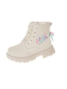 1 Pair New Heart-Shaped Bow Clover Girls Boots - Beige - View 5