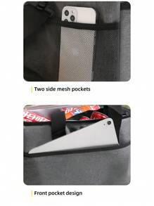 1件黑灰色户外大容量野餐包防水冰包单肩背保温包便携饭盒包 - 彩色 - 查看 7