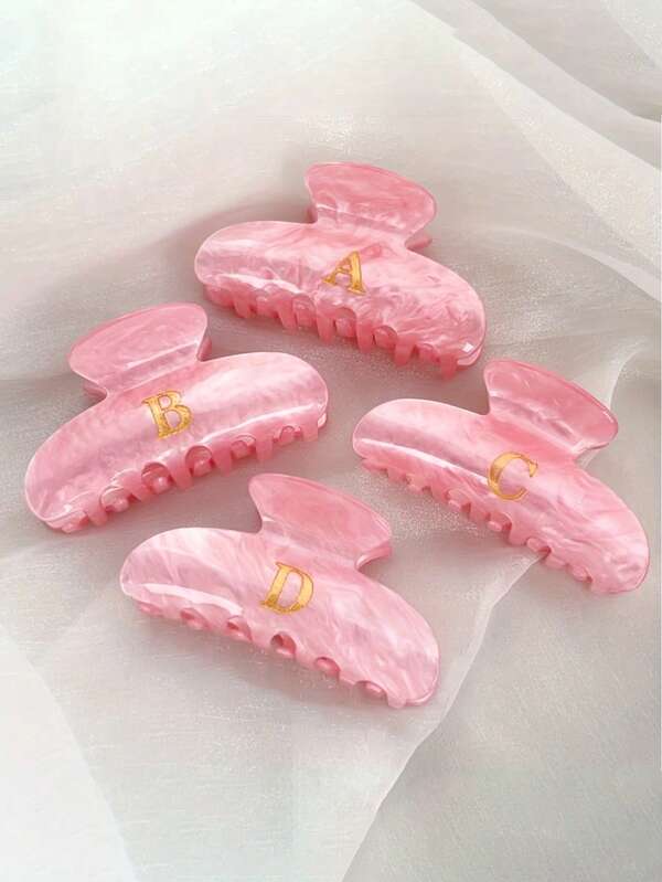 1 pièce Pince à cheveux en acrylique rose pailleté - Pince à cheveux surdimensionnée antidérapante pour cheveux épais, accessoires pour cheveux barrettes roses rétro pour femmes (mariage/plage/cadeau). Pinces à cheveux mode pour tenues de vacances femme en automne et hiver