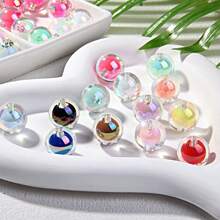 Enjoy Fun of DIY 20 Peças Contas Acrílicas Redondas Transparentes, Suprimentos para Fazer Pulseiras, Correntes de Telefone, Joias DIY