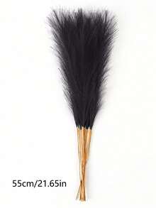 10/20/100 支人造黑香蒲枝 - 逼真蓬松羽毛风格装饰，适合波西米亚风、现代简约家居装饰 | 柔和优雅的花瓶填充物，适用于客厅、卧室、餐厅、办公室、婚礼场地、情人节 - 黑色 - 查看 5
