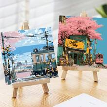 Paint By Number For Adults Beginner,Scenery Paint By Numbers,Landscape Paint By Numbers Kits Suitable For Home Wall Decoration, 8x8 Inch