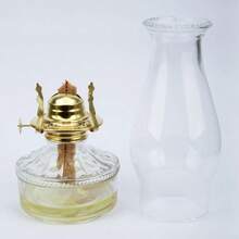 Oil Lamp Chimney Hurricane Lamp Glass Replacement Clear 3 Inch Base For Kerosene Lamp Shade Wave Style 1P - Clear - View 5