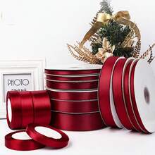 1pc 25 Yards Luxury Burgundy Silk Satin Ribbon - Perfect For Weddings, Parties, Gift Wrapping And DIY Projects! - Multicolor - View 3