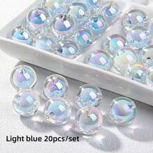 Enjoy Fun of DIY 20 Peças Contas Acrílicas Redondas Transparentes, Suprimentos para Fazer Pulseiras, Correntes de Telefone, Joias DIY