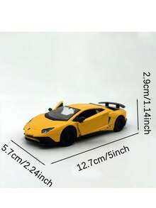 Lamborghini 1:36 比例压铸兰博基尼 Aventador - 哑光黄色，后轮驱动，滑行平稳，可开启车门，精细复制，适合男孩和女孩的玩具，收藏品和装饰品，圣诞节、万圣节、生日礼物 - 啞黃 - 查看 2