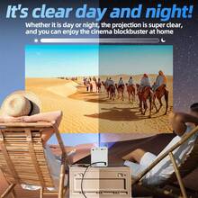 Proyector para cine en casa 4K Ultra HD 5G 2025 con proyección inmersiva. Compatible con Android y Apple, permite proyección de pantalla móvil y en pared blanca. Apto para KTV, juegos, cursos en línea, dormitorio y uso en exteriores. Con sistema Android integrado, altavoces incorporados y gran variedad de aplicaciones. Regalo perfecto para Navidad y San Valentín.