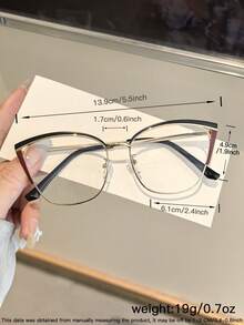 2pcs Vintage Metal Cat Eye Glasses Frames For Women, Suitable For Travel Accessories And Daily Outfit Decoration - Multicolor - View 9