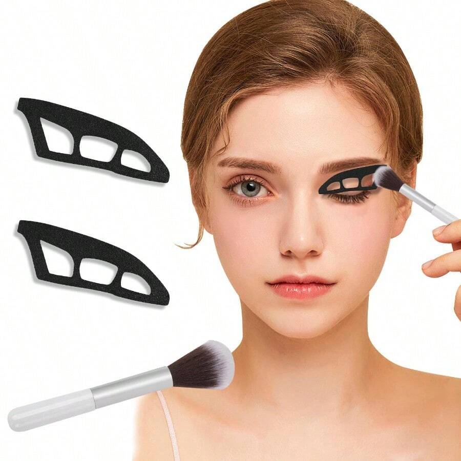 QY Eyeshadow Tool Eyetour Your Glam Bestie Eye Makeup Aid Tool Eyeshadow Stencils For Eyes Eyeliner Template For Women Quick MakeUp Stencils Free Size Count 2 1613 - màu đen - Xem 1
