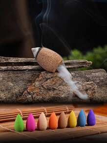 100PCS Natural Backflow Incense Cones Jasmine, Rose Lily Sandalwood Osmanthus Wormwood Agarwood Lavender - 100 Pieces - View 2
