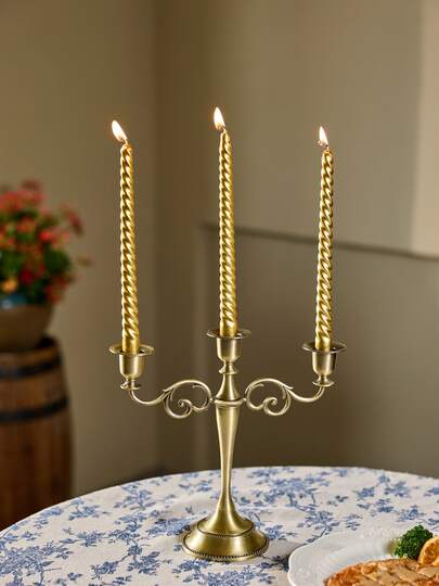 Cirelle 1pc Alloy Candelabra Metal 5-Arms/3 Arms Candle Holders Home Wedding Ornament Candlesticks Event Candle Stand Table Centerpiece, Home Decoration,Room Decor, New Year, Christmas, Rama Table Decor, B&B Decor, Wedding Decor, Housewarming Gift, Office Room/Study Room Supplies, Family Dining, Party Use