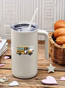 1/3 件搞笑奋斗巴士贴纸 | 以校车上的傻鹅鸭为特色，配有“Drive Hop In Bestie”贴纸，幽默贴纸，校车贴纸，可爱鹅贴纸，返校季贴纸，提醒贴纸，装饰贴纸 | 适合返校季、毕业礼物、笔记本电脑、日记本、水瓶、手机壳、吉他和学习用品 | 送给同学、老师、家人、朋友和同事的礼物