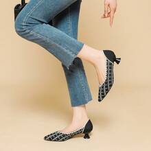 Women Heeled Sandals - 黑白條紋 - 查看 4