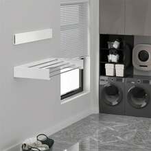 Wandmontierter Trockenständer, faltbarer Wäscheständer, einziehbarer Wäscheständer, langlebige Wandgarderobe für den Innen- und Außenbereich, einfache Installation, platzsparend, 23 kg Kapazität  Wäscheständer,80cm breit An der Wand montierter Faltbarer Wäscheständer, 6 Aluminiumstangen einziehbarer, ausziehbarer Wäscheständer mit Wandschablone, platzsparend für die Badezimmerwäsche - Weiß 80CM 5 Stangen - Übersicht 7