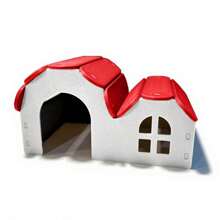 ORIZZONTE 小屋風格倉鼠屋 - 舒適、色彩鮮豔且易於組裝，倉鼠或小動物庇護所、籠舍、棲息地裝飾，14.5x9.6x8 厘米，意大利製造 - 紅色 - 查看 4