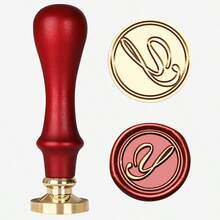 Set de 1 pieza de molde de cera sellada con la serie de alfabeto de A a Z, de 2,5 cm de diámetro, con mango de madera de cedro, adecuado para invitaciones de boda, sellos de cartas, decoración de regalos hechos a mano DIY - 2,5 cm - Ver 15