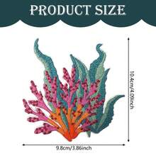 单色珊瑚刺绣熨烫贴片 - 色彩鲜艳的3D DIY贴花，适用于衣服、帽子、包包 - 耐用面料装饰点缀，设计精美，可用于帽子装饰、纹理装饰、优质缝线和缝纫项目 - 混色 - 查看 6