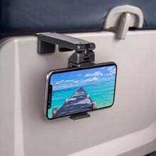 1pc Airplane Phone Holder, Portable Travel Stand Desk Flight Foldable Adjustable Rotatable Selfie Holding Train Seat Stand, Seat Bracket