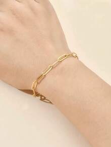 3 Pieces Minimalist Bracelet 925 Silver Plated 18K Gold - Gold - View 5