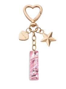 1pc Cute Bling Keychain Initial Letter Butterfly Star Pink Gift For Women Girls Bag Purse Handbags School Bag Car Key Cup Charms Accessories Car Accessories Goth Y2k