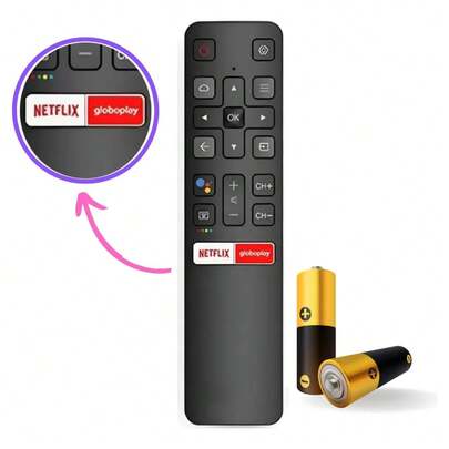 Controle Remoto Infravermelho Compativel com TC L Smart 4k Globoplay Com Pilhas Pronta Entrega Brasil