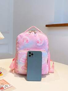 Cute Cartoon Mermaid Pattern Zipper Backpack, For Kindergarten Kids - A - View 4