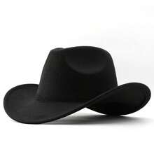 1pc A Unisex Classic Western Cowboy Hat With A Silver Bull Shape Trim For Casual Everyday Wear, Western Cowboy Party, Bar Cowboy - Arrow Black Leather Hat - View 18