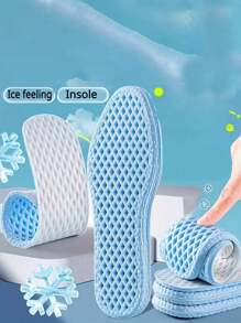 Summer Ice Feel Insoles - Cool, Breathable, Sweat-Absorbing, Shock-Absorbing Comfort For Sports And Casual Shoes, Insoles For Men And Women, Sweat-Absorbing Material, Breathable Cool Insoles With Sweat-Absorbing, Odor-Resistant And Cool Feeling, And Barefoot Shock-Absorbing Pads, Suitable For Home Use, Dormitory And Back-To-School Gifts
