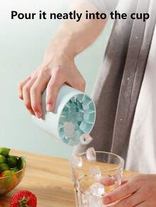 1 件迷你硅胶冰块模具，圆柱形 3D 制冰机，简易桶形设计制冰机托盘带盖，适用于厨房海鲜生鱼片，返校用品