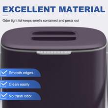 1.06 Gallon Kitchen Compost Bin - With Removable Lid, Easy To Clean, Detachable Inner Basket, Durable PP Material Trash Can, Gray