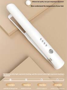 Wireless Charging Flat Iron, Unisex Travel Portable Multifunctional Curling & Straightening Hair Styler, Mini Frizzy Clip, Wireless Non-Rechargeable Mini Flat Iron Low Power Dorm Clip Board