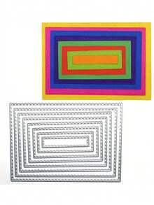 Set Of 1pc Rectangular Metal Cutting Dies For DIY Scrapbooking, Greeting Card Creation, And Paper Crafts.