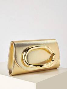 这款迷人的大容量晚宴手拿包采用闪亮的链条肩带和时尚的翻盖设计，并以奢华的人造皮革材质打造，是婚礼和派对的理想之选。这款女士链条肩背斜挎包适合青少年、大学生、年轻职业女性和上班族，可完美搭配派对礼服、舞会礼服、亮片裙、闪亮连衣裙和优雅连衣裙，适用于派对、婚礼、盛大晚宴和正式晚宴等场合。 - 金色 - 查看 3