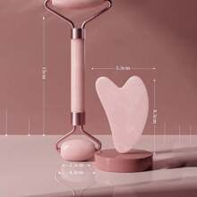 2 peças/Conjunto Massageador Facial e de Pescoço para Rolo Facial, Raspador Gua Sha, Placa Levantadora de Rugas, Cuidados com os Olhos, Conjunto Resinado Guasha, Cabelo, Ferramentas para Cabelo, Cuidados com o Cabelo, Escola, Volta às Aulas, Viagem, Itens Essenciais de Viagem, Itens Essenciais para Casa, Spa, Ferramenta de Massagem, Massagem, Massageador, Spa