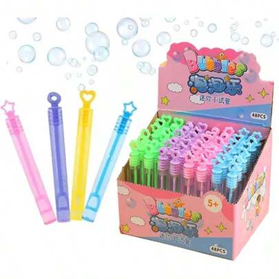 Lanzador de burbujas 48 colores con tapa de corazón gel para fiestas infantiles juguete al aire libre para niños y niñas