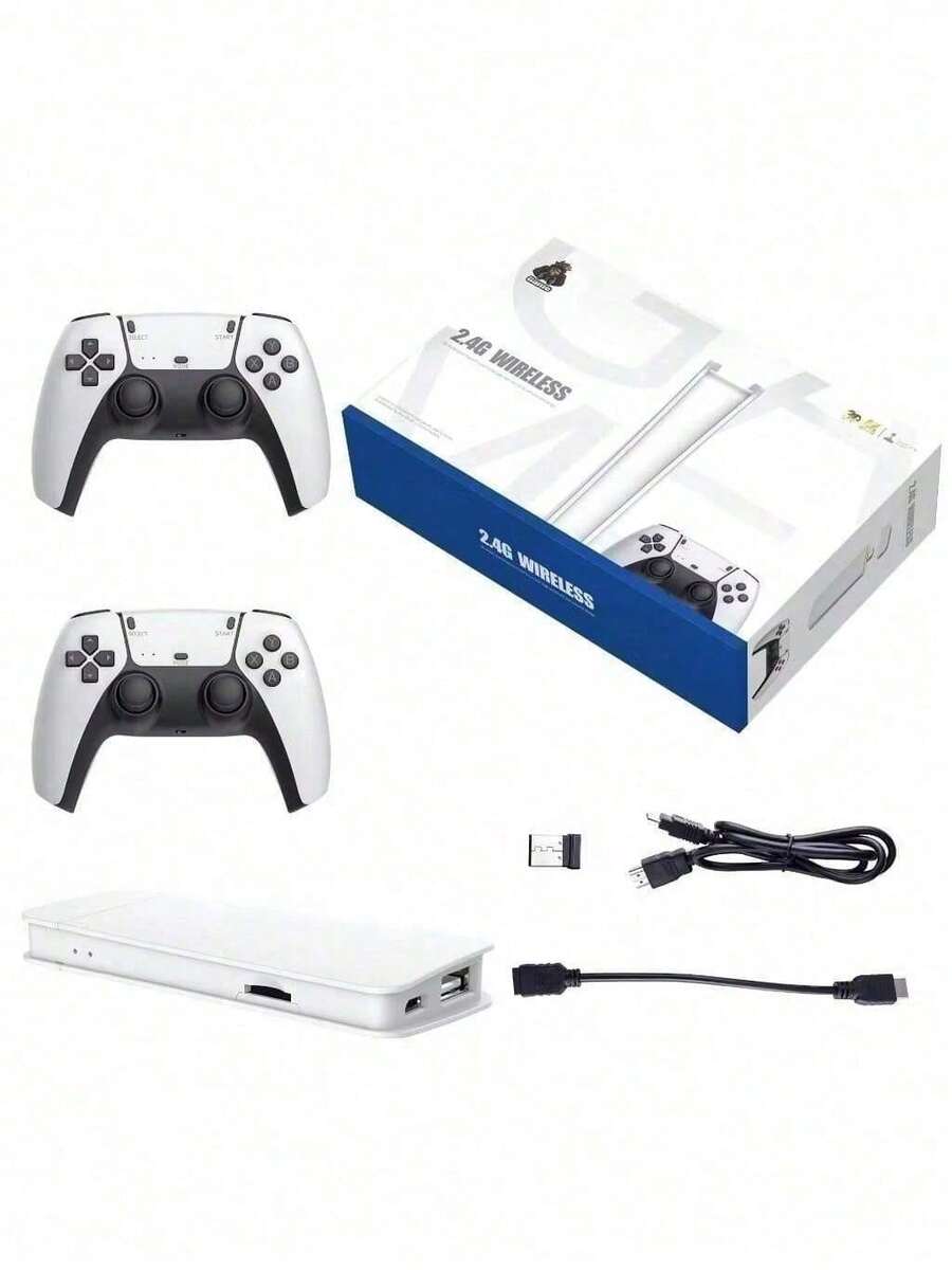 Video Game Stick 4K With 20000 Games 64gb 2 Wireless Controllers Portable Console Retro Video Game - White - View 1